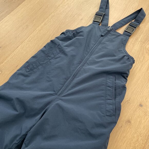 Lands’ End Snow Bibs Kids 7 Navy Blue Squall Waterproof Insulated Iron Knee Ski - Picture 3 of 14